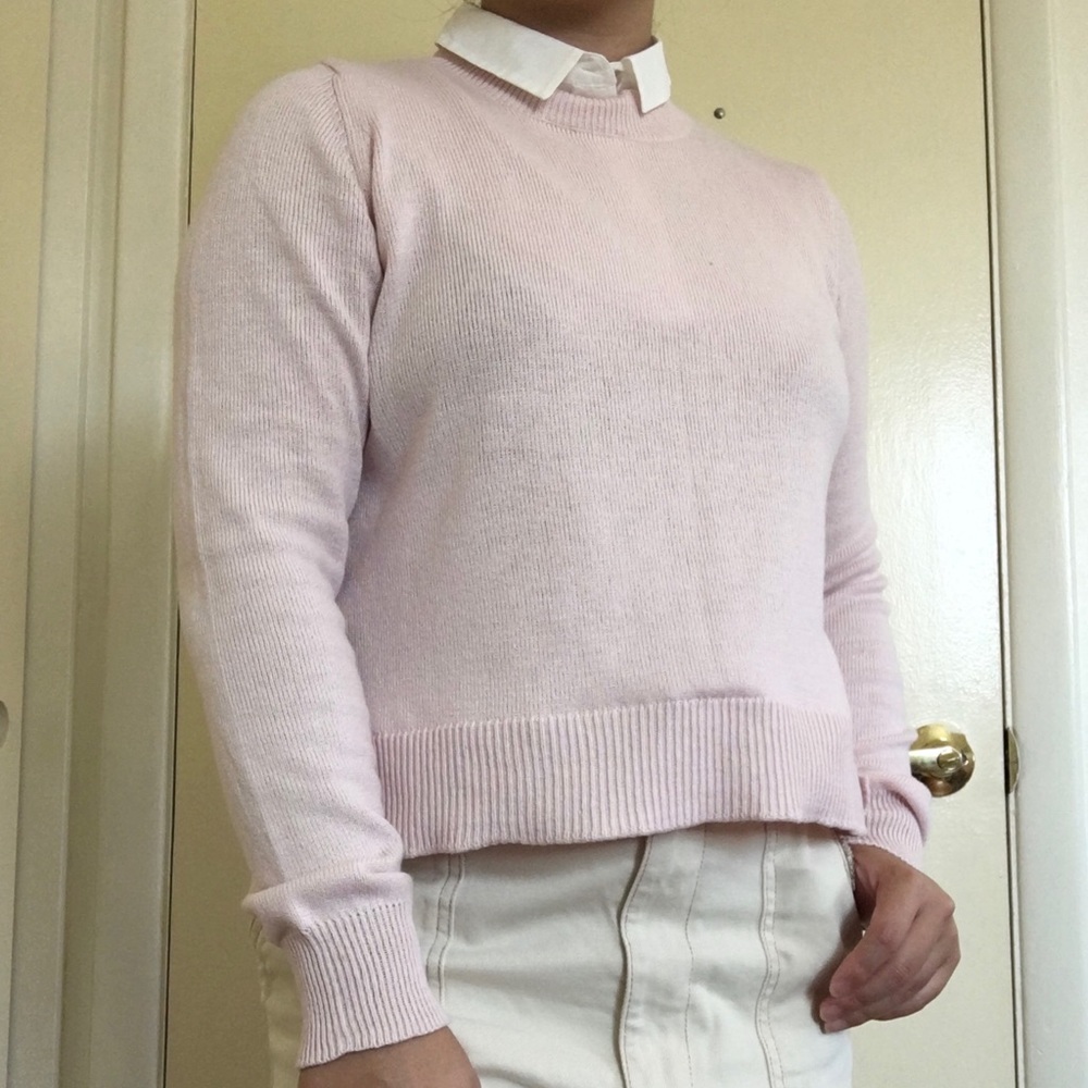 Pink Crew Neck with Blouse